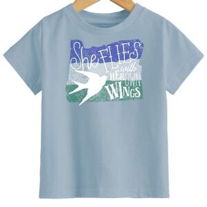 🔺️NWT Little Bay Root Light Blue Distressed Screenprint Youth Large